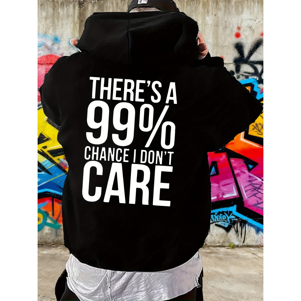 Men'S Funny Sarcastic Text Print Hooded Sweatshirt - 