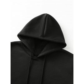 [Personalized Hoodie] Personalized Men's Hoodie - Customizable Photo/Text Front & Back, Navy Blue with White Lettering, All-Season Comfort Fit, Casual Sporty Design for Halloween Christmas Gifts, Durable Casualwear