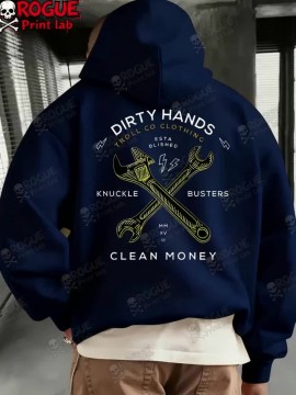 [Trendy Leyo Hoodies] Trendy Dirty Hands Clean Money Print Leyo Hoodies - Casual Versatile Long Sleeve Hooded Sweatshirt for Men's and Women's Autumn Winter