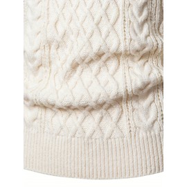 Men's Thickened Warm Slim-Fit Red Cable-Knit Sweater - Soft Light Beige-Friendly Long Sleeve Round Neck Winter Sweater for Business Casual & Casual Attire, Durable Cozy Knit Pullover with Twisted Grid Pattern, Versatile Layering Piece (Hand Washable) - Ideal for Office & Semi-Formal Events, Autumn & Winter Fashion in Vibrant Red with Ribbed Cuffs and Hem, Comfortable and Stylish for Casual Formal Outfits