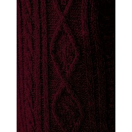 Men's Business Cable-Knit Sweater Jacket with Stand-Up Collar - Machine Washable Gray Winter Office Sweater Coat, Long Sleeve Casual to Meeting Wear, Gym Compatible for Professional & Everyday Use - Solid Color Mature Style