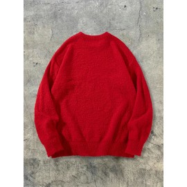 Unisex Casual Knit Sweater | Crew Neck, Long Sleeve, Loose Fit, Solid Color, Rib-Knit, Pullover Style, Suitable for Fall/Winter - ANDREILEE