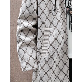 Autumn and winter Men's casual mid to long length jacket with hooded and plush thick warm jacket, fashionable and versatile top, Seasonal Fashion, Winter Outerwear, Long Coat, Stylish Outerwear, Warm Fabric, Men's Hoodie, Outerwear Essential, Men's