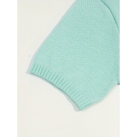 Men's Mint Green V-Neck Short Sleeve Sweater - Soft Pastel Casual Knit Sweater for Everyday & Formal Wear, All-Season Layering Essential, Minimalist Solid Color Design in Light Green (Hand Washable) - Versatile Spring Summer Outfits, Relaxed Fit with V-Neckline, Smooth Texture, Suitable for Men and Women, Solid Color Minimalist Style, Comfortable for All Seasons