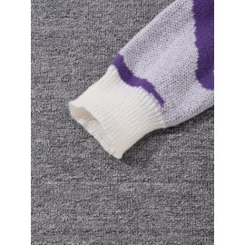 Men's Soft Beige & Brown Geometric Pattern Sweater - Casual Round Neck Long Sleeve Knit Pullover, Warm Winter & Spring/Fall Layering, Comfortable Beige & Brown Color Block Sweater for Men, Versatile Everyday & Formal Outfits, Hand Washable Knit Sweater with Modern Geometric Design, Relaxed Fit for Autumn and Spring Wear, Stylish and Cozy Knitted Top, Knit Sweater Men, Knitted Sweater Men