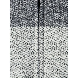 Men's Heavyweight Winter Jacket, Thick Plush Coat with Full-Zip Closure, High Neck, Durable Construction, Cozy Fabric, Streetwear Outerwear for Cold Weather, Winter Coats for Everyday & Formal Events, Navy/Gray/White Color Block, Urban Style, Zipup Hoodie, Fashionforward Men, Seasonal Fashion, Fashion Enthusiasts, Casual Wear