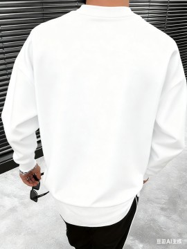 Men's longsleeved Tshirt with 2D printed designs, featuring letter slogans and geometric patterns. Available in 4 colors. Ideal for Men's holiday occasions and Christmas., Christmas Attire, Casual Wear, Letter Print, Graphic Tee, Quality Stitching