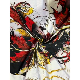 Men'S Slim Fit 3D Floral Print Long Sleeve Shirt - Red/Black/Golden/White/Grey/Blue/Brown, Pointed Collar & Chest Pocket, Machine Washable, Tailored for Business, Evening & Semi-Formal Wear, Spring/Autumn Dress Shirt with Vibrant Floral Pattern