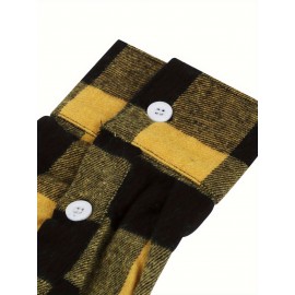 Trendy Checkered Vintage Plaid Colorblocking Men'S Casual Shirt with Chest Pocket, Grid Pattern Top for Spring and Autumn Wear, Comfortable Stylish Design