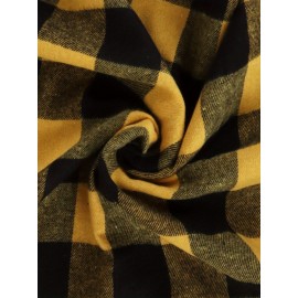 Trendy Checkered Vintage Plaid Colorblocking Men'S Casual Shirt with Chest Pocket, Grid Pattern Top for Spring and Autumn Wear, Comfortable Stylish Design