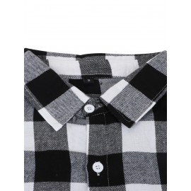 Trendy Checkered Vintage Plaid Colorblocking Men'S Casual Shirt with Chest Pocket, Grid Pattern Top for Spring and Autumn Wear, Comfortable Stylish Design