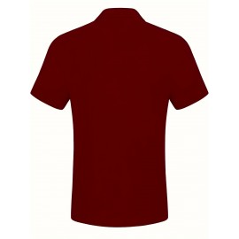 [Casual Shirt] Classic Men's Short Sleeve Shirt | Casual Button-Up, Solid Color Non-Stretch Fabric, Machine Washable, All-Season Versatile Wear for Office & Social Events