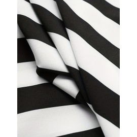 Men's Hawaiian Shirt - Black & White Striped with Orange Collar, Short Sleeve Summer Beach Shirt, Relaxed Fit Casual & Semi-Formal Outfits, Machine Washable Tropical Shirt for Men, Mismatched Pattern with Black and White Stripes, Breathable Fabric for Warm Weather, Stylish and Comfortable for Beach Outings and Casual Attire, Hawaiian Shirt Men Plus Size