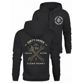 [Trendy Leyo Hoodies] Trendy Dirty Hands Clean Money Print Leyo Hoodies - Casual Versatile Long Sleeve Hooded Sweatshirt for Men's and Women's Autumn Winter