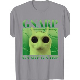 Funny Alien Cat Meme Silly Cats gnarp cat Meme | Brainrot gnarp cat Meme T Shirt, Crew Neck, Medium Stretch Fabric, Suitable for All Seasons and Various Occasions