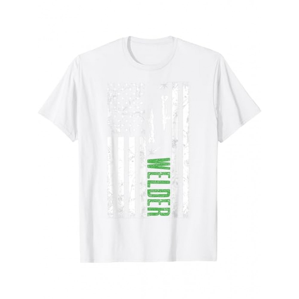 Men'S Heavyweight 100% Welding Shirt - American Flag Welder T-Shirt with Welding Tools Graphic, Welding Helmet Design - All-Season Breathable Workwear for Welders, Welding Gifts for Men - Casual & Industrial Apparel (Regular Fit) - Ideal Welder Present for Birthdays, 4th of July, Labor Day - Patriotic Welding Apparel with Welding Rod & Welding Helmet Print, Round Neck Short-Sleeve Casual Wear for Welding Enthusiasts, Welder T Shirt, Men Graphic Tee, Men Graphic T Shirt, Graphic T